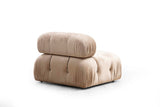 Modular Bank 3-seater with Hocker Bubble Velvet Beige