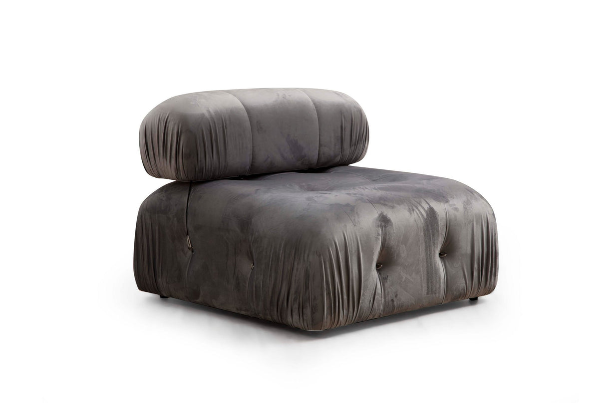 Modular sofa 3-seater with Hocker Bubble Velvet Gray