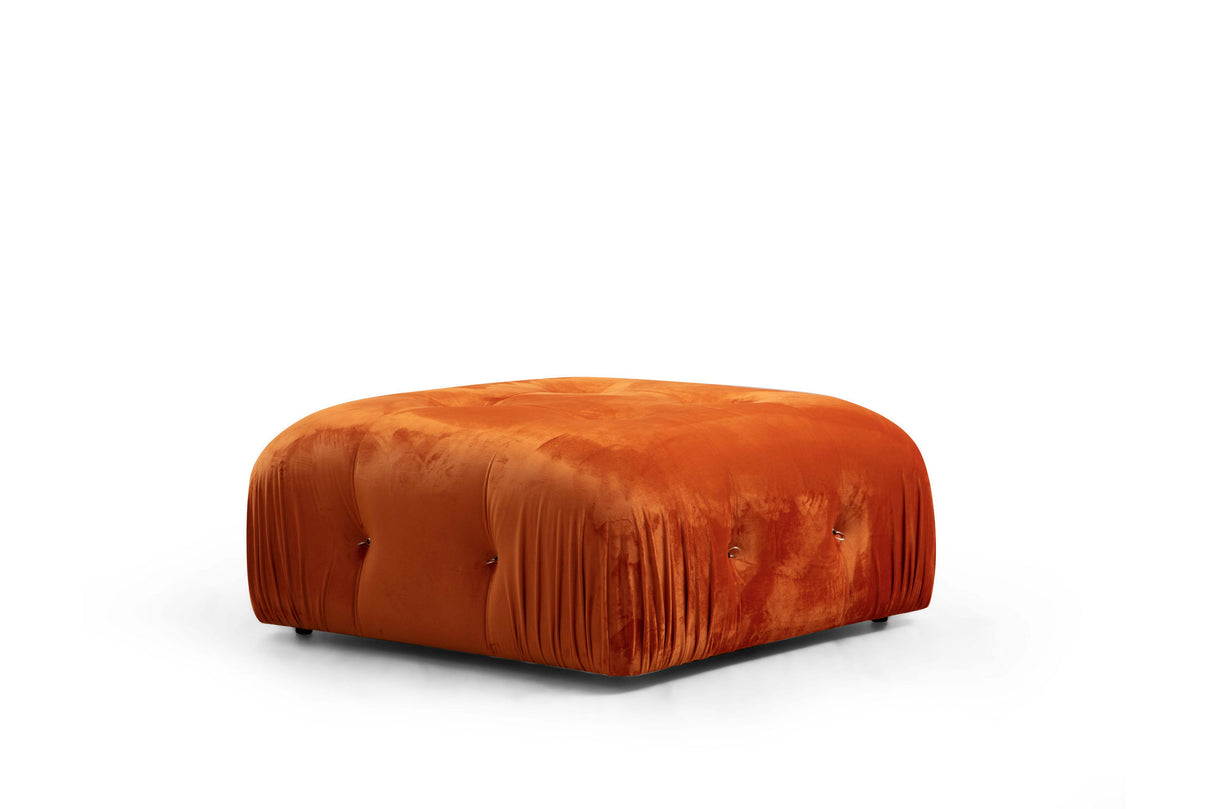 Modular Bank 3-seater with Hocker Bubble Velvet Oranje