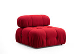 Modular Bank 3-seater with Hocker Bubble Velvet Red