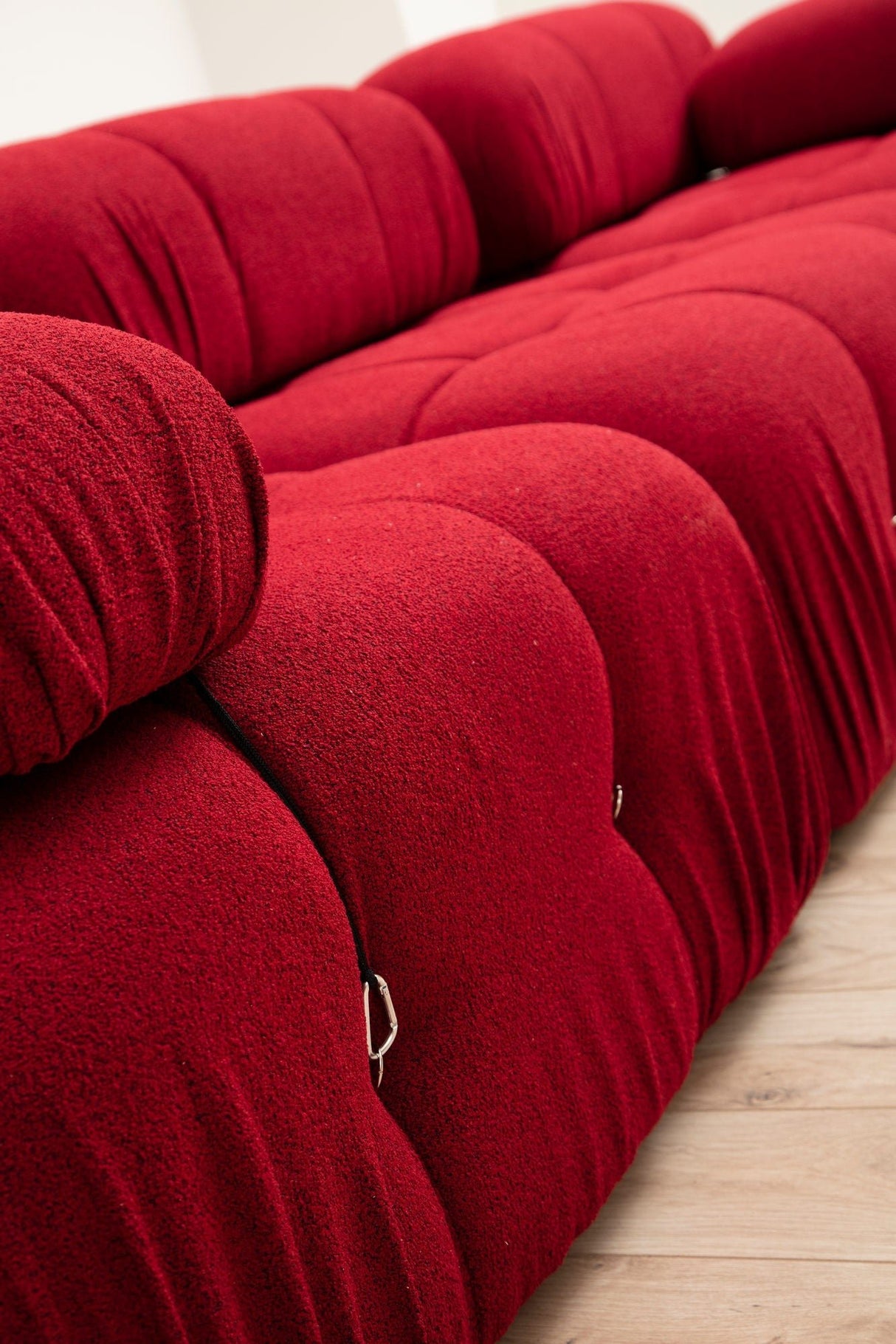 Modular Bank 3-seater with Hocker Bubble Velvet Red