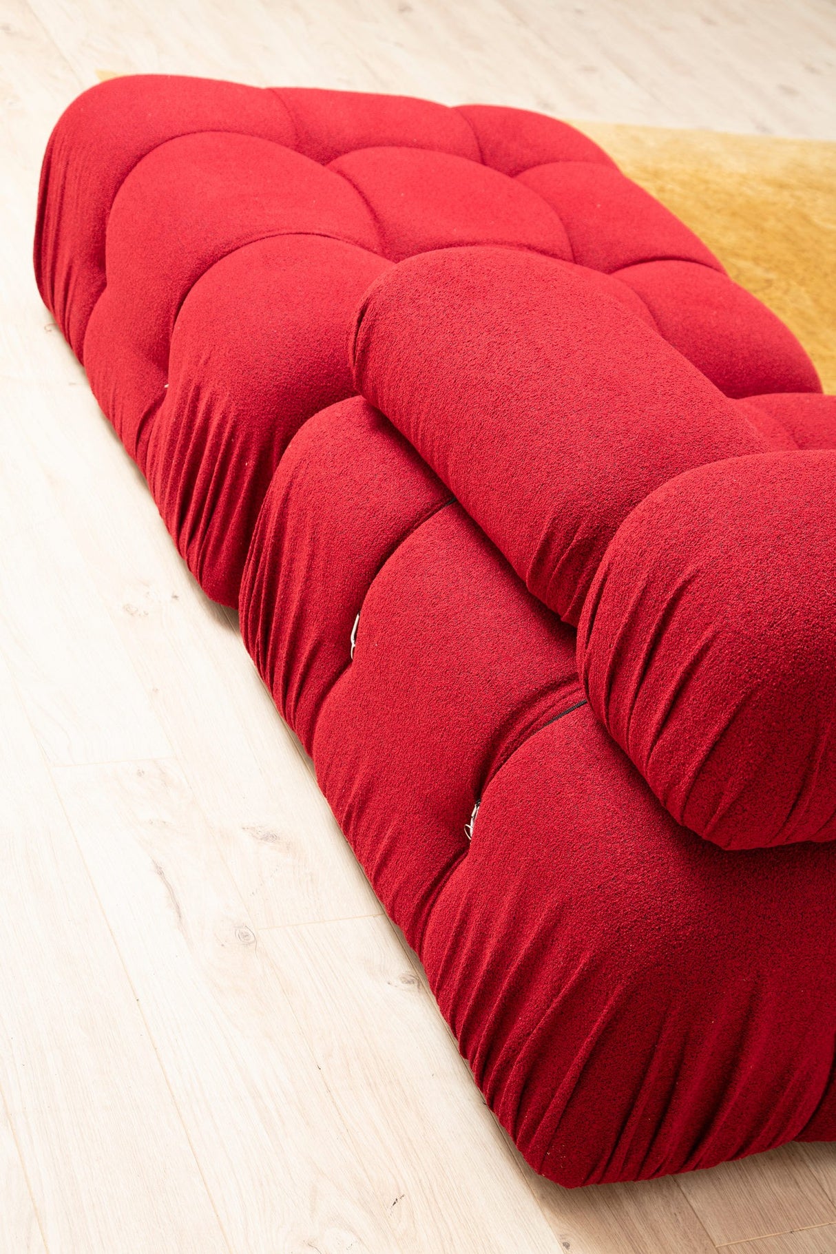 Modular Bank 3-seater with Hocker Bubble Velvet Red