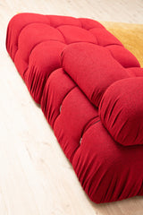 Modular Bank 3-seater with Hocker Bubble Velvet Red