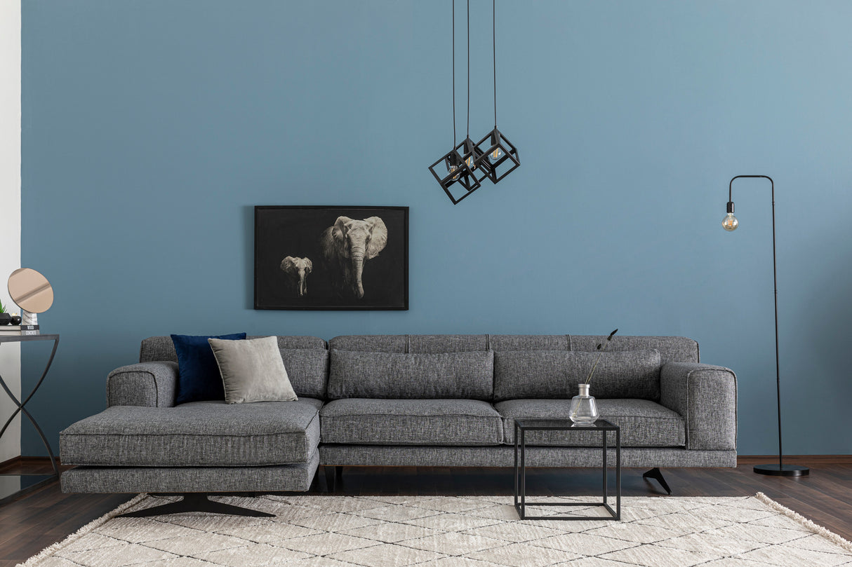 Corner sofa on the left jivago gray