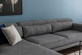 Corner sofa on the left jivago gray