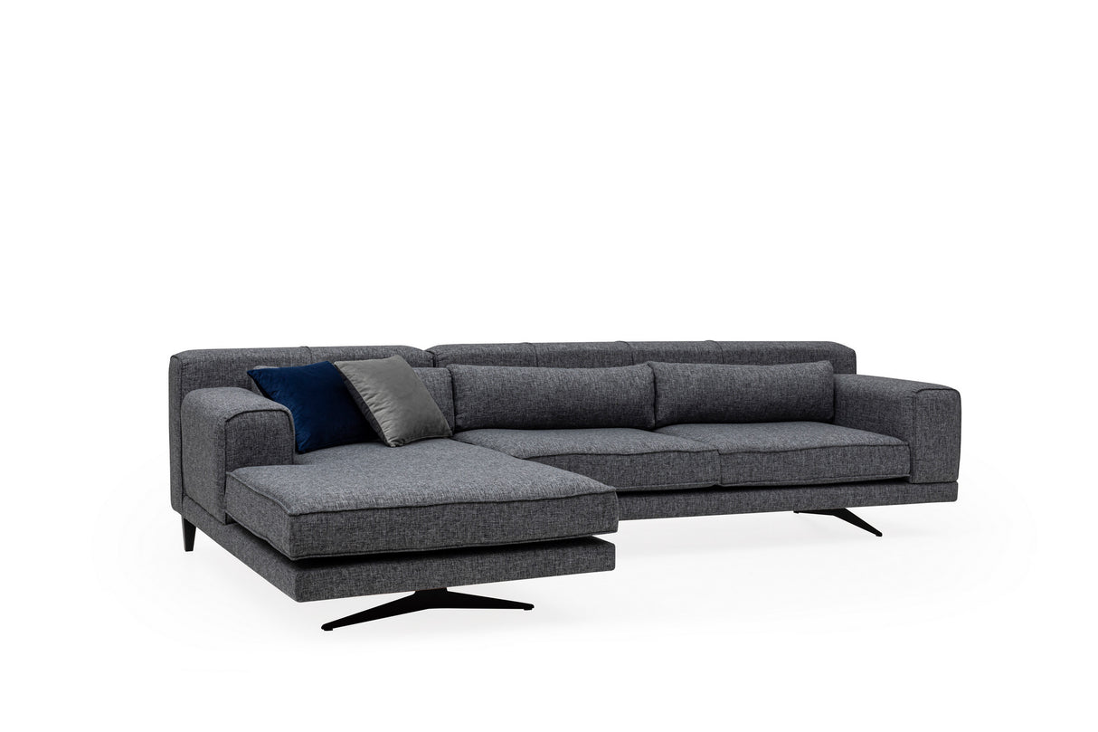 Corner sofa on the left jivago gray