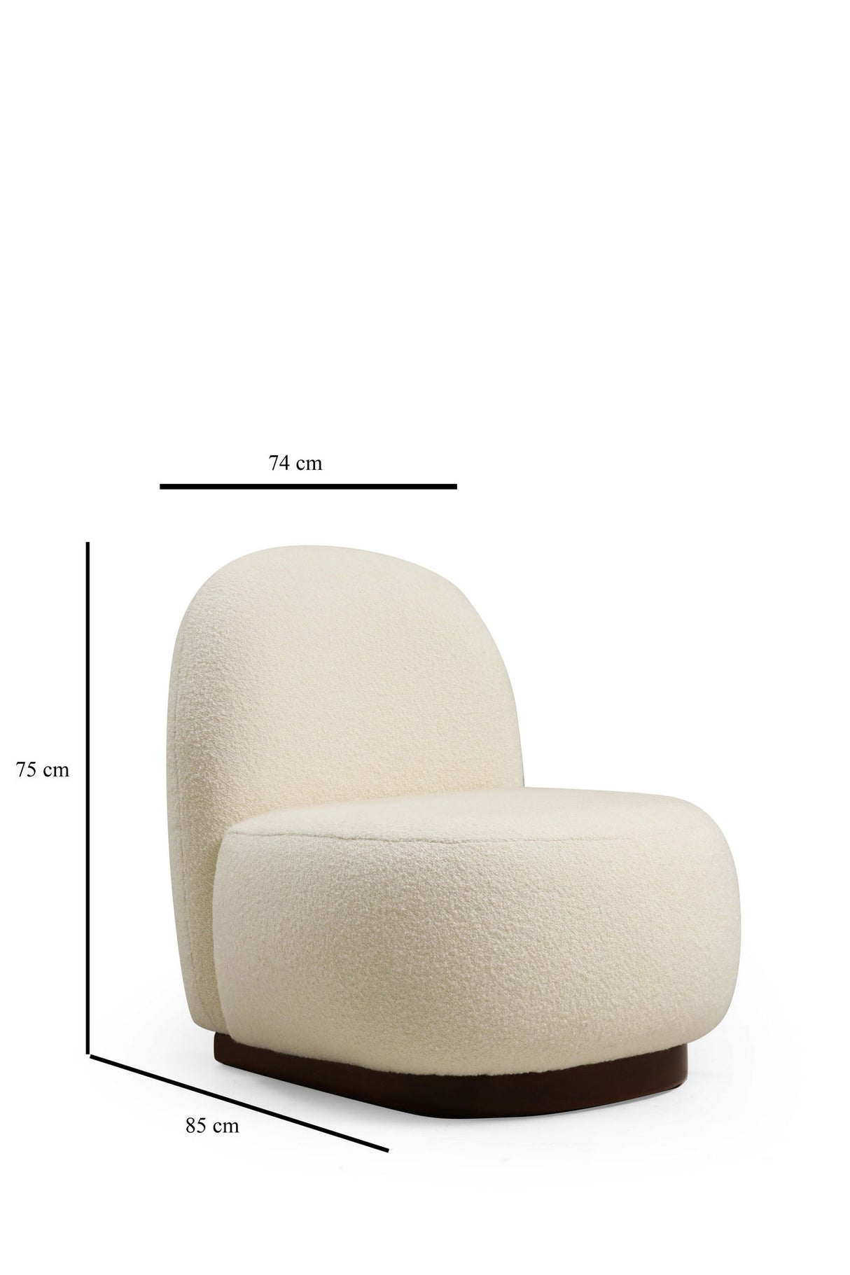 Armchair tina bouclet white