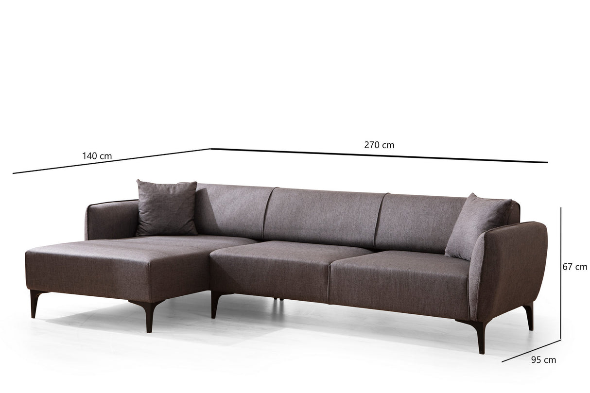 Corner sofa left Belissimo Dark Gray