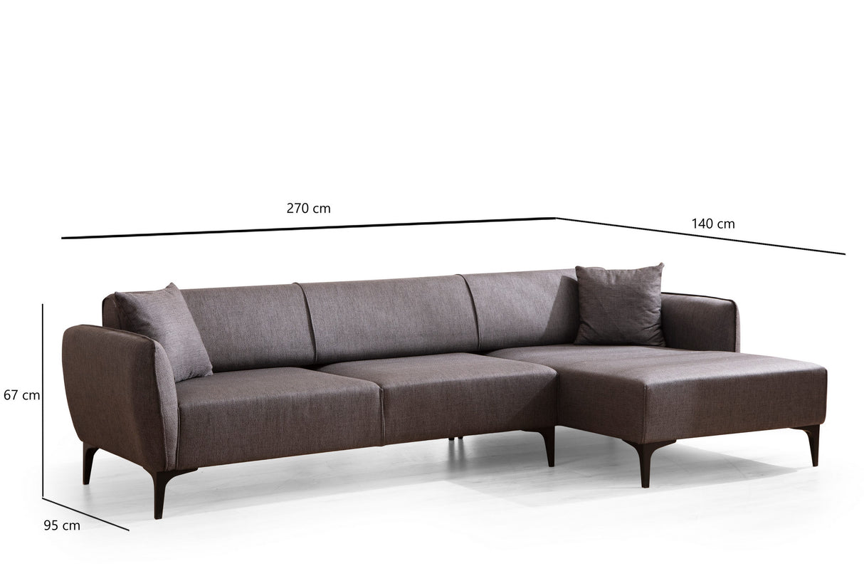 Corner sofa Right Belissimo Dark Gray