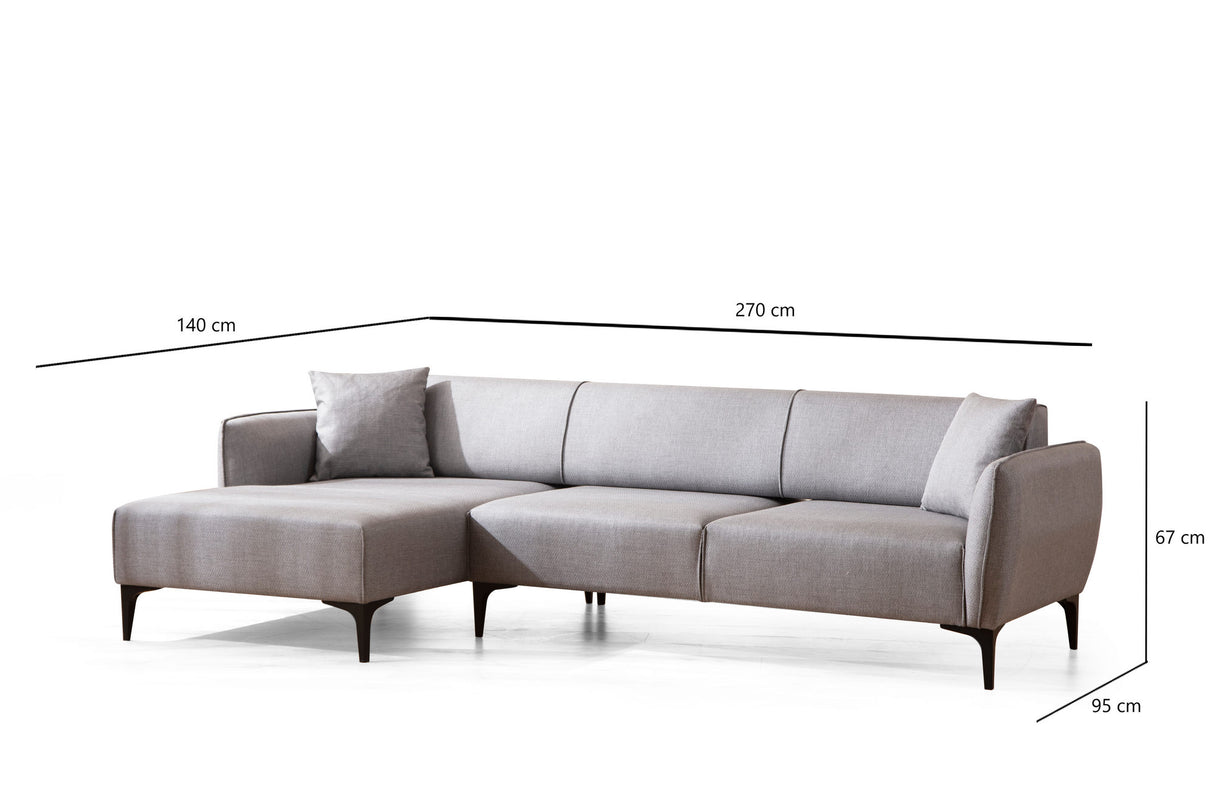 Corner sofa left Belissimo Gray