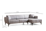 Corner sofa Right Belissimo Gray