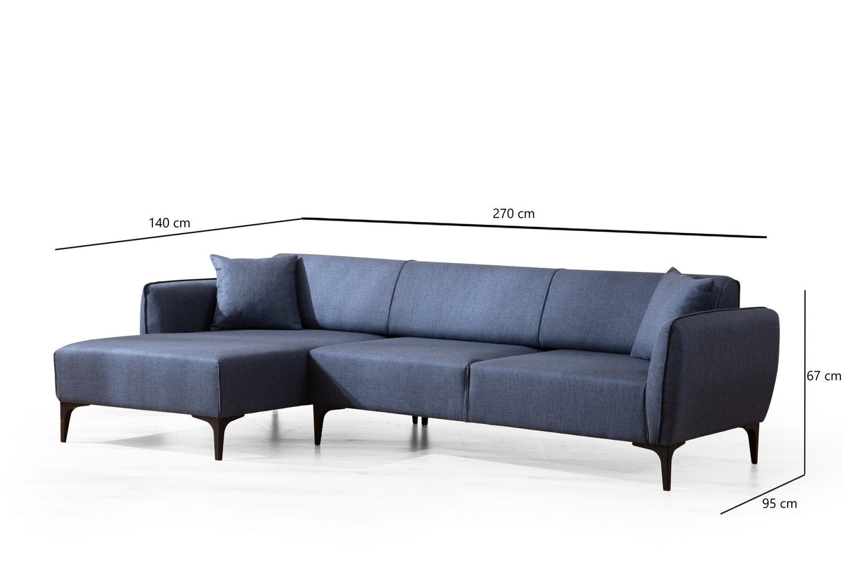 Corner sofa left Belissimo blue