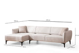 Corner sofa left Belissimo Off White