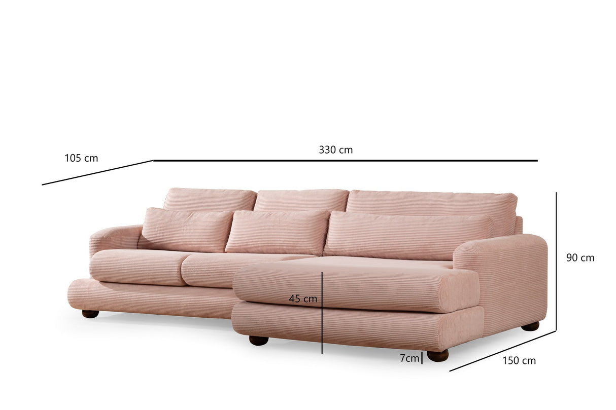 Corner sofa Right River Pink