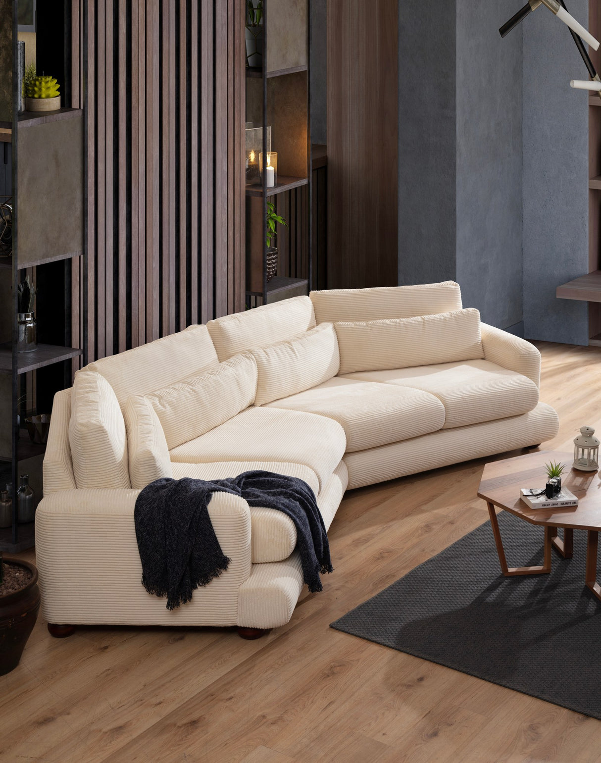 4-seater sofa left river beige