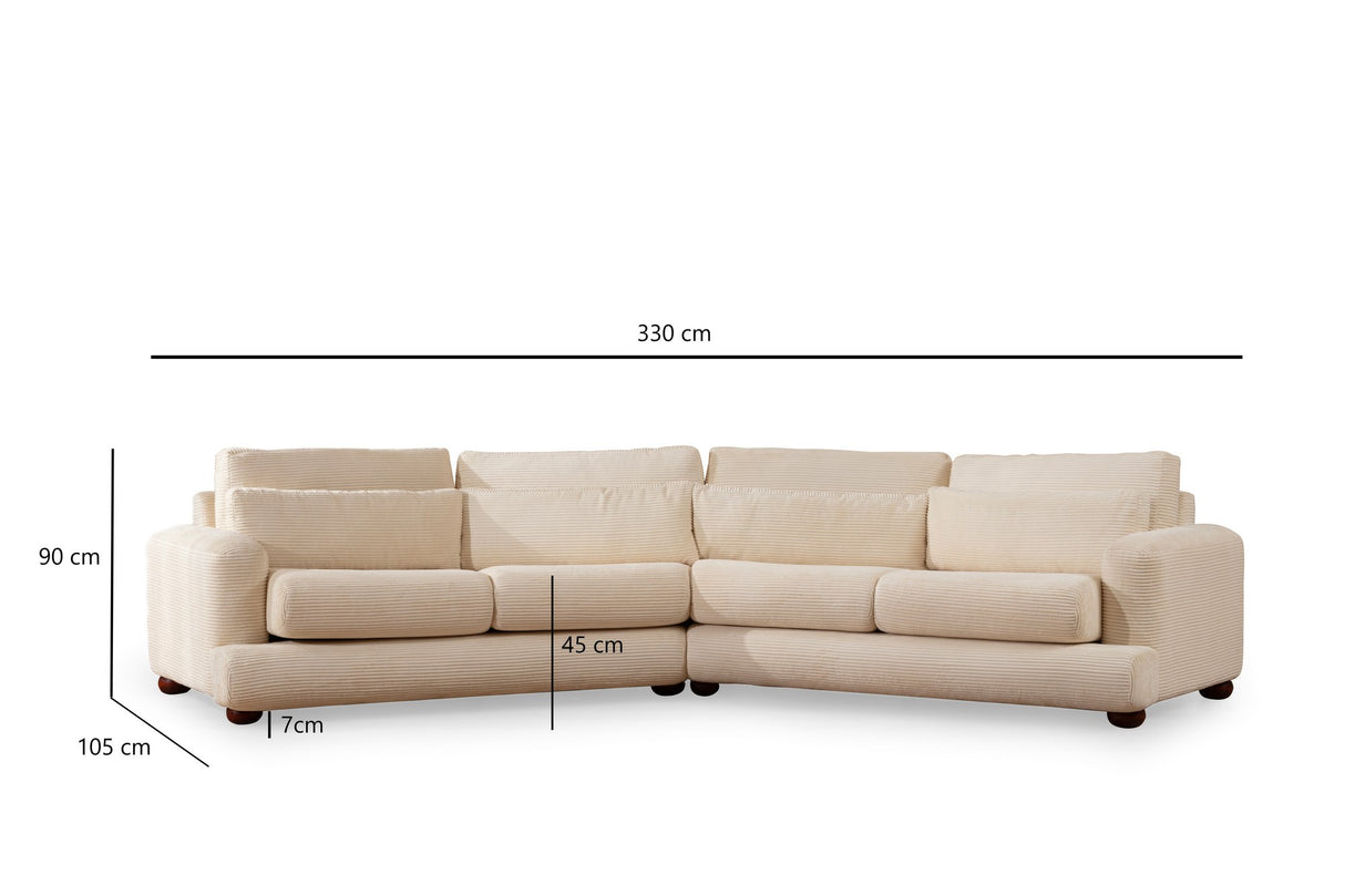 4-seater sofa left river beige