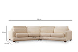 4-seater sofa left river beige