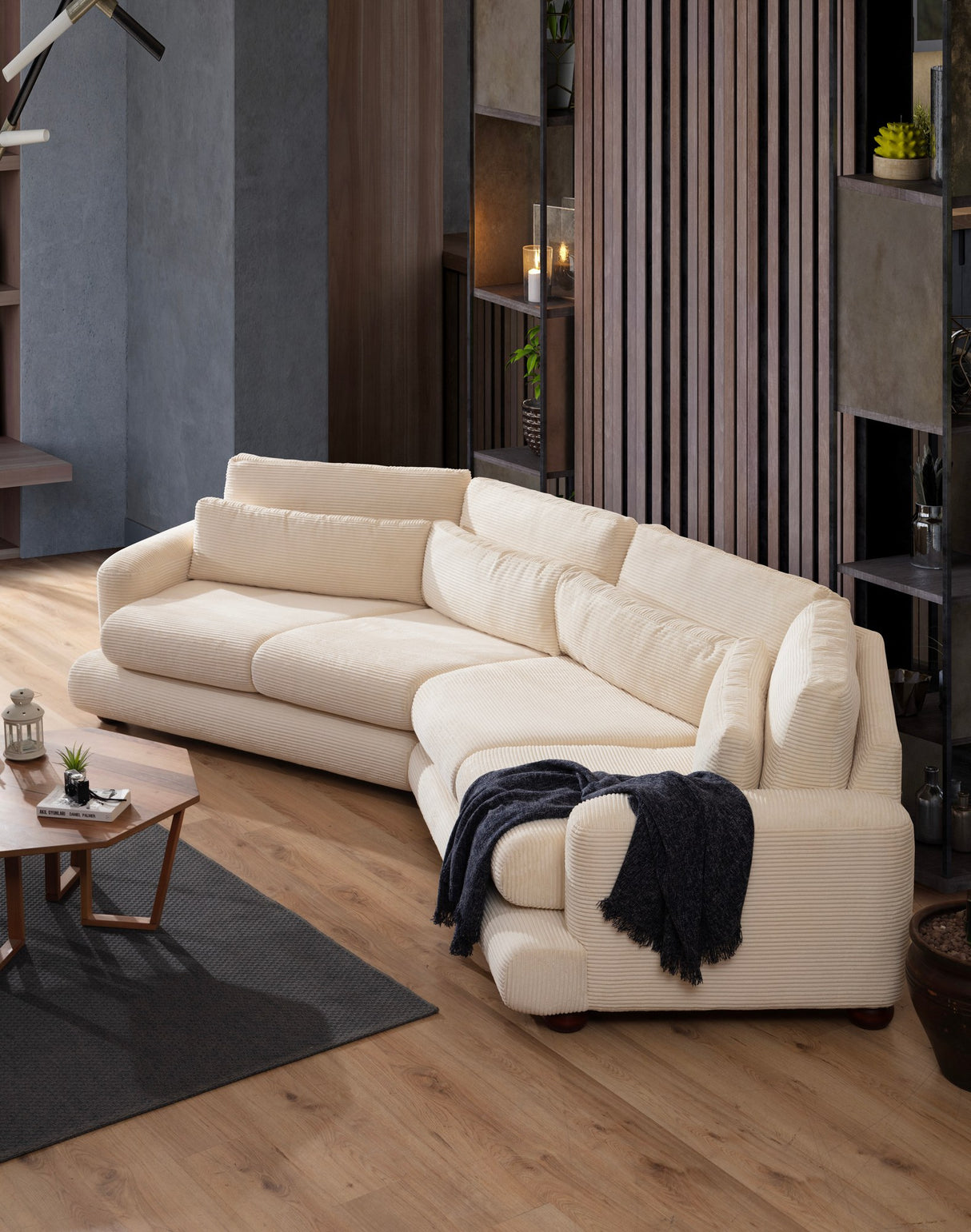 4-seater sofa right river beige