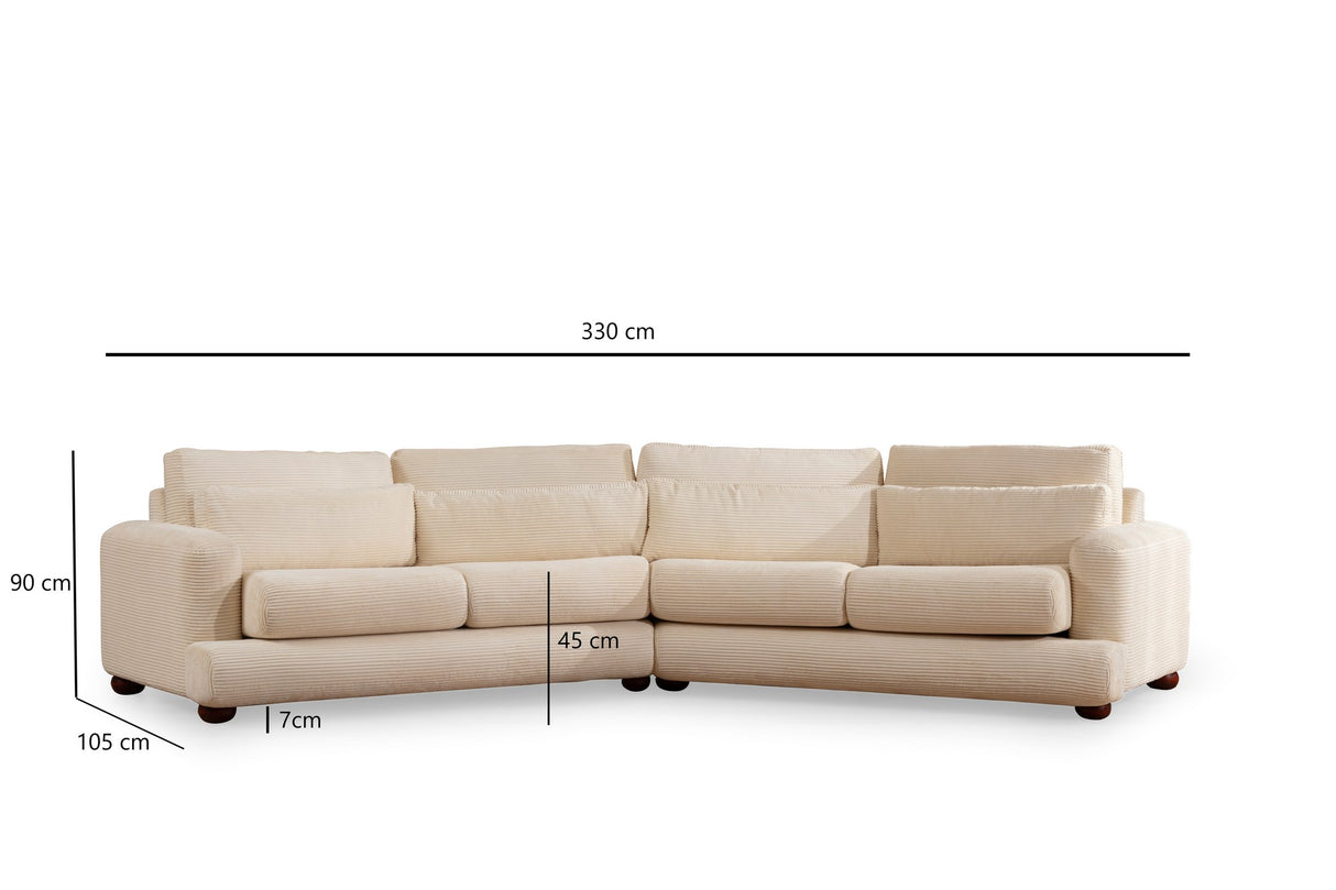 4-seater sofa right river beige