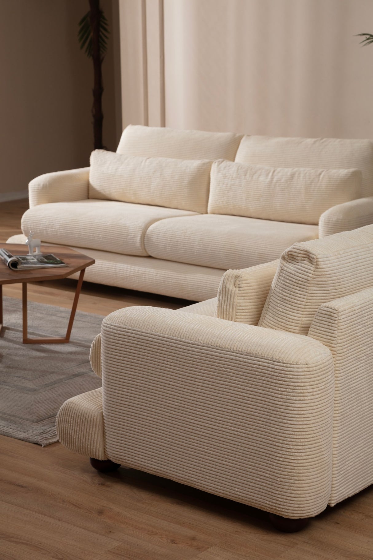 3-seater Bank River Beige