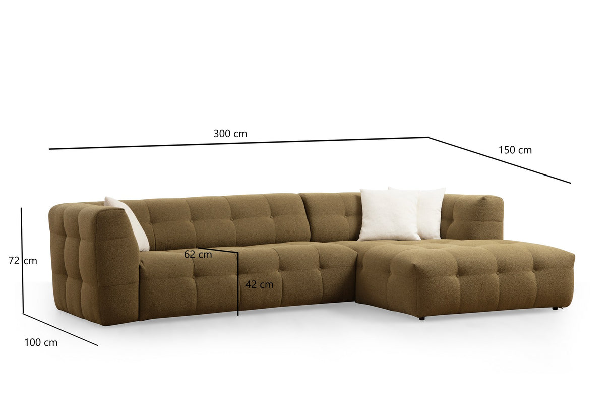 Corner sofa on the right Cady Khaki