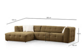 Corner sofa left cady khaki