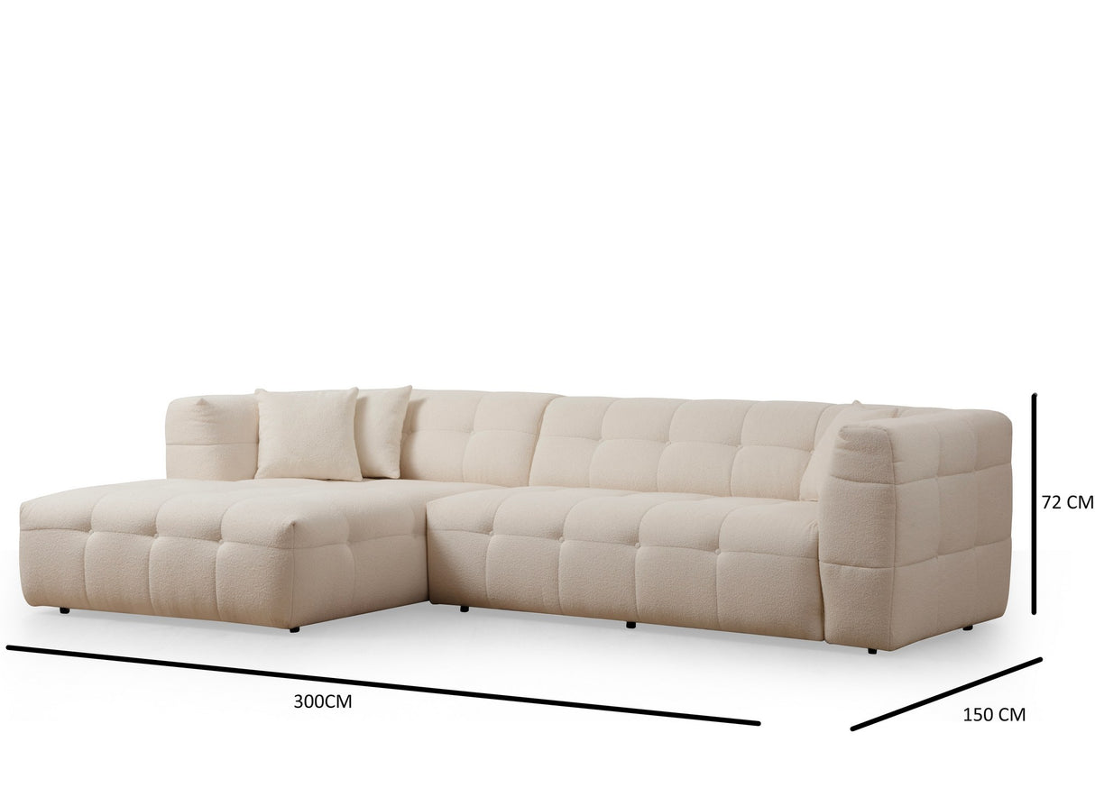 Corner sofa on the left cady beige