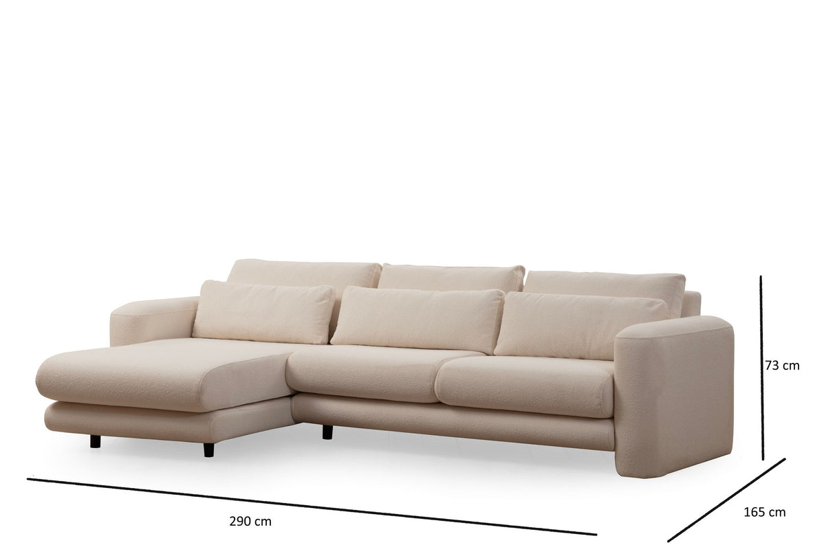 Corner sofa on the left lily cream