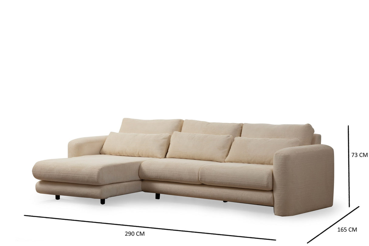 Corner sofa on the left Lily Beige