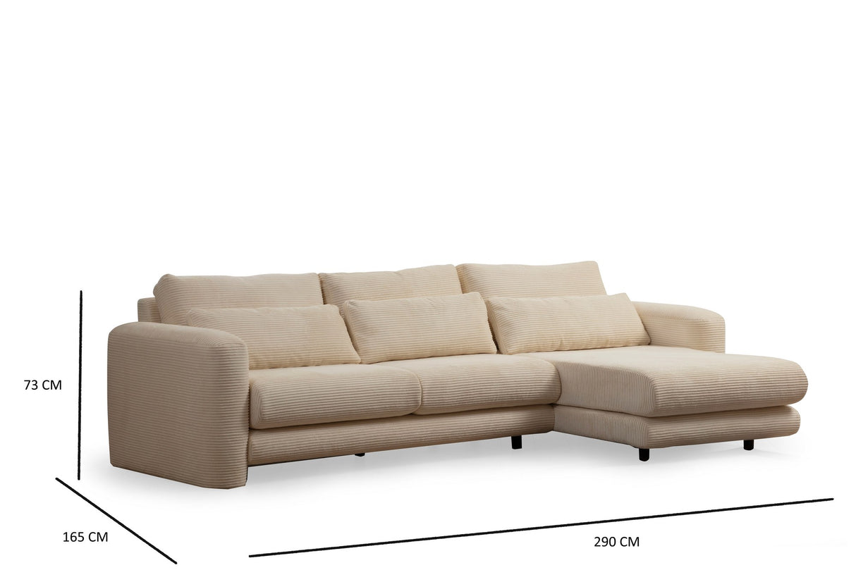 Corner sofa on the right Lily Beige