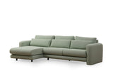 Corner sofa on the left lily green