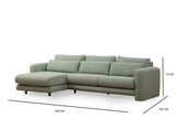 Corner sofa on the left lily green