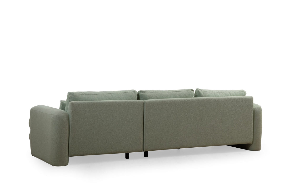 Corner sofa on the right lily green