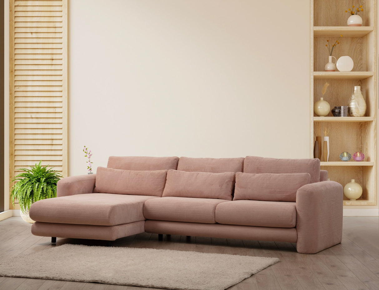 Corner sofa on the left Lily Pink