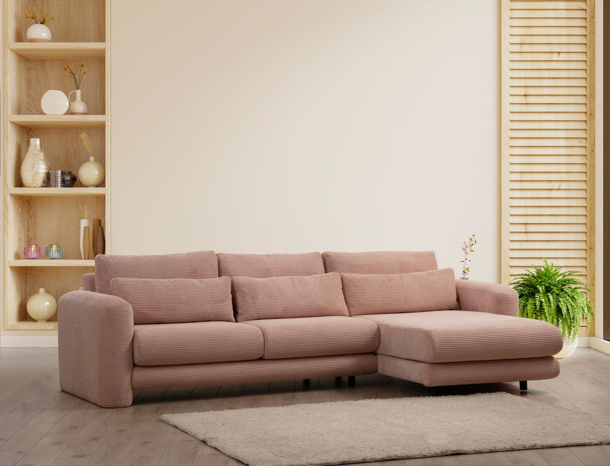 Corner sofa on the right Lily Pink