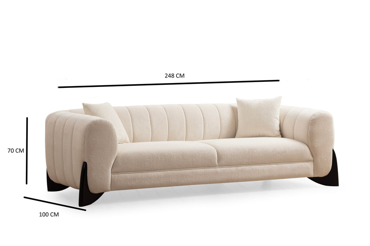 3-seater sofa sandreo white