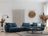 Corner sofa on the left maya blue