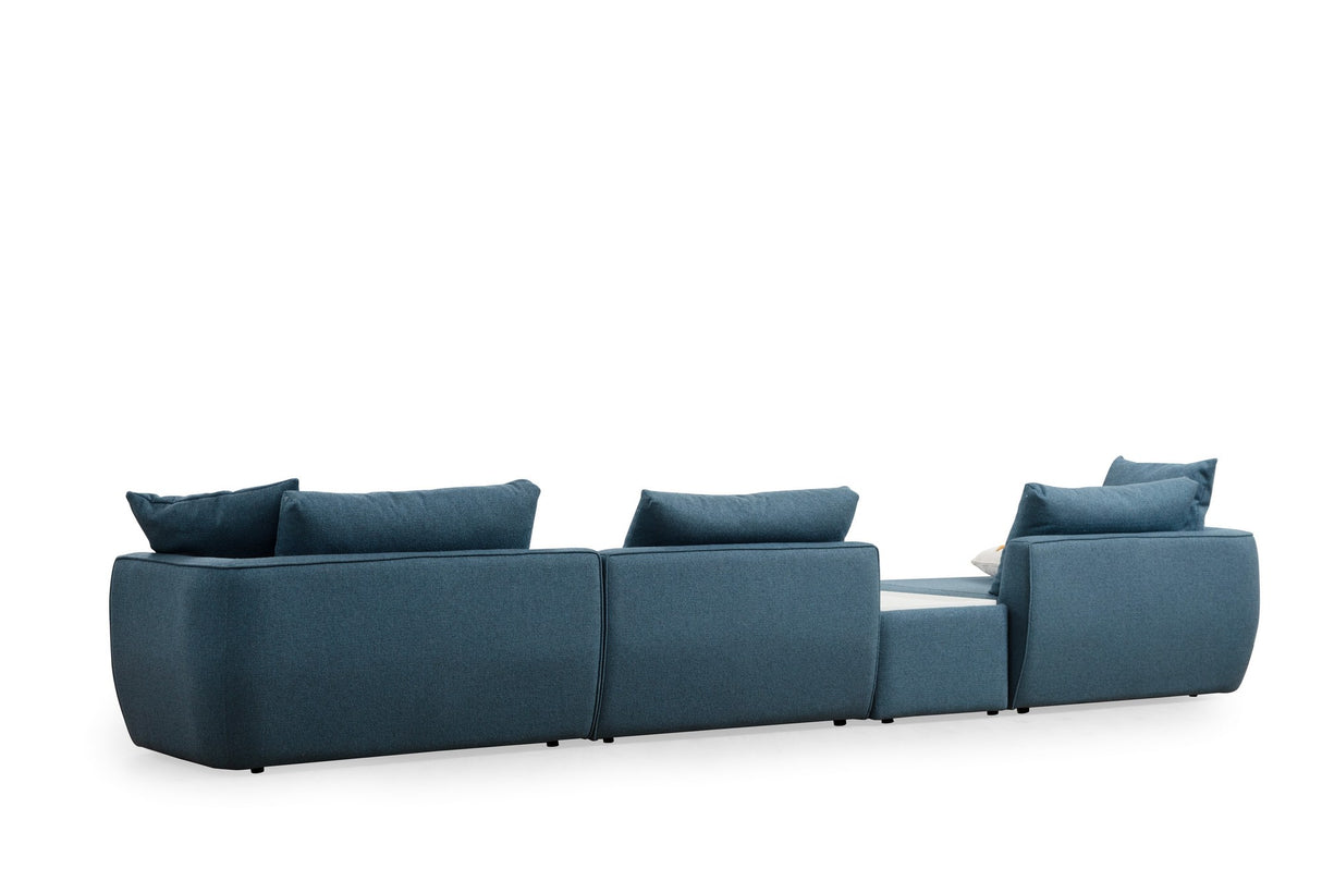 Corner sofa on the left maya blue