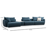 Corner sofa on the left maya blue