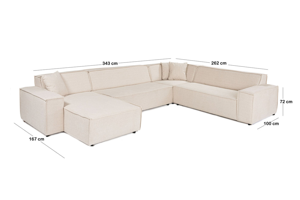 Corner sofa puzzle beige