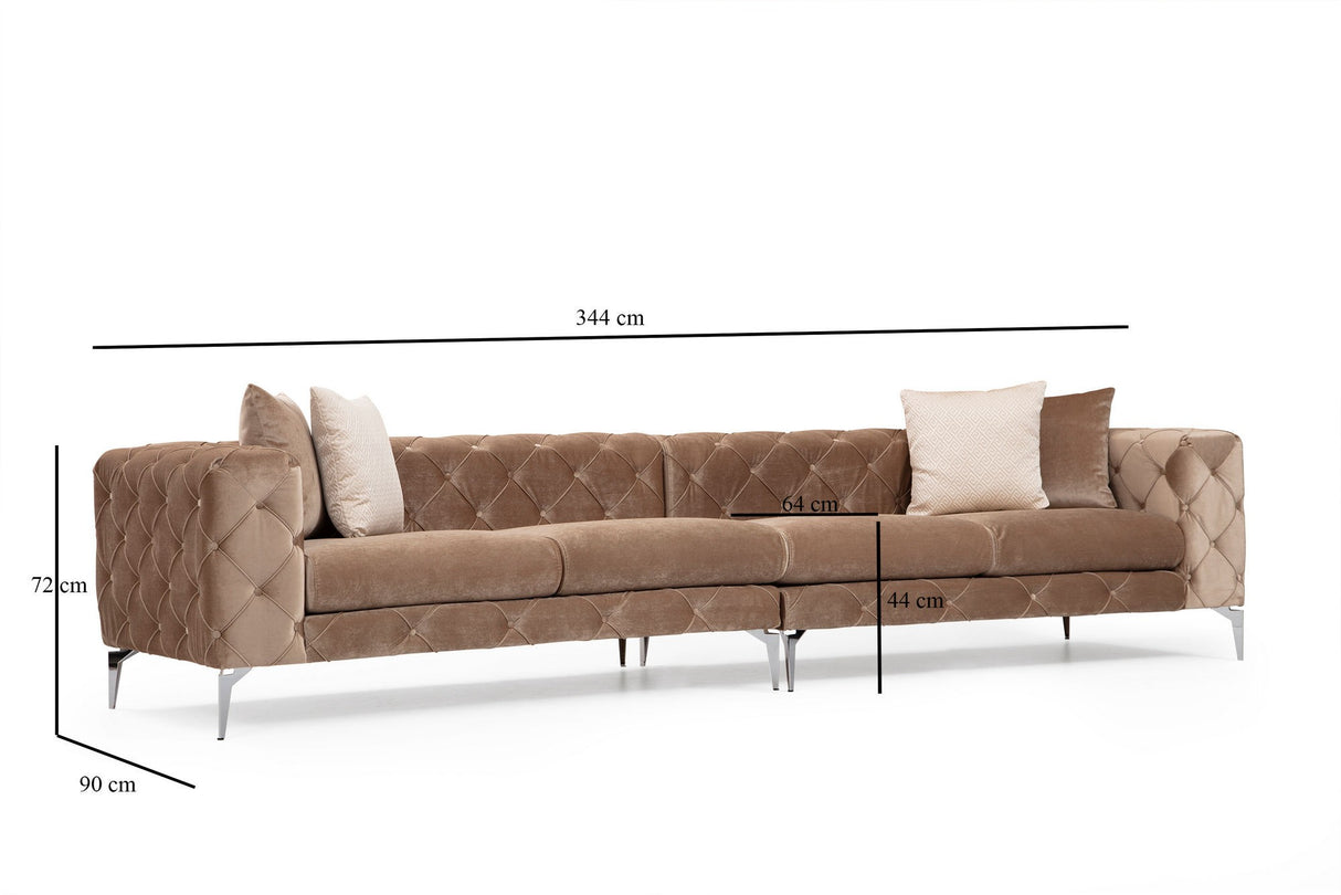 4-seater sofa como dark cream