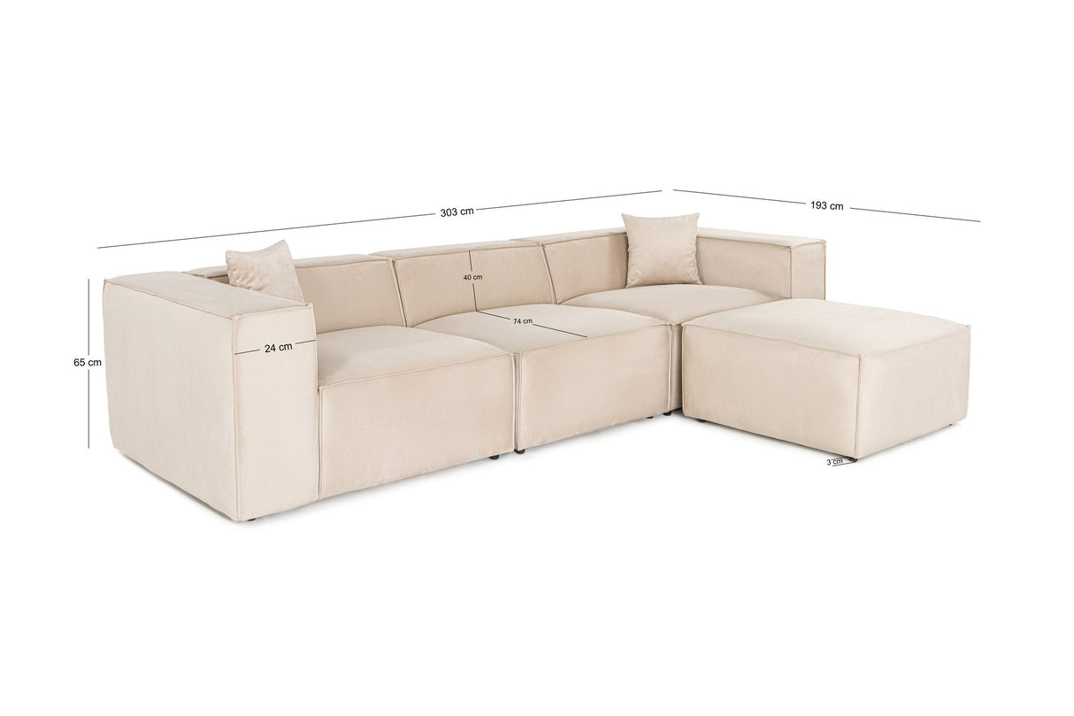 Corner sofa lora cream