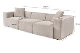 3-seater Bank Lora Mocha