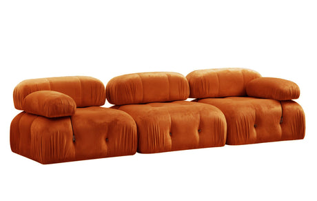 Modular Bank 3-seater Bubble Velvet Oranje