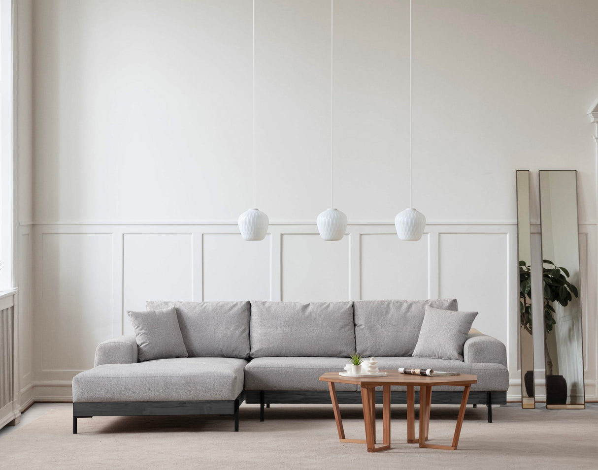 Corner sofa on the left eti gray