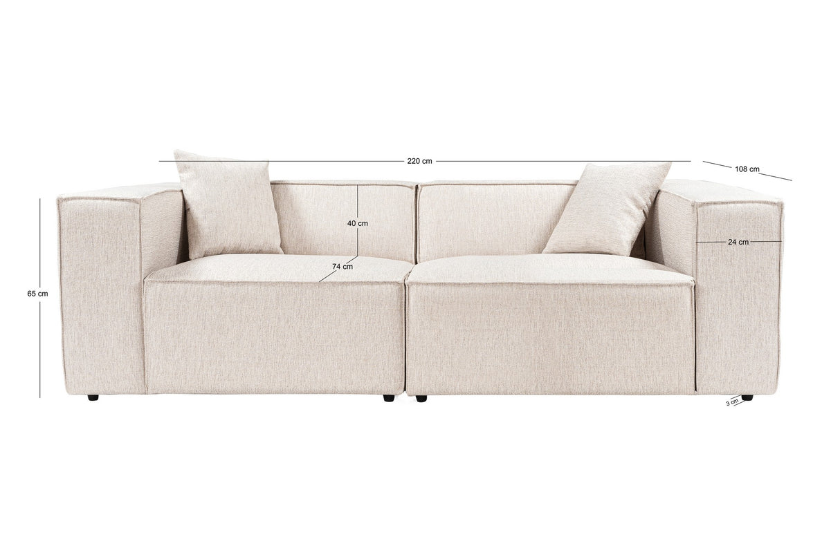 2-seater sofa lora light brown