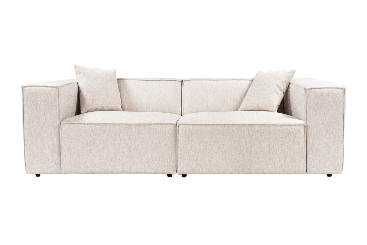 2-seater sofa lora light brown