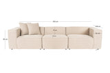 3-seater Bank Lora Peach