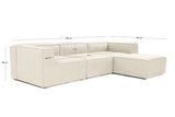 Modular Bank 3-seater with Hocker Fora ecru