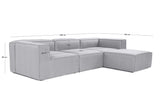 Modular Bank 3-seater with Hocker Fora Gray